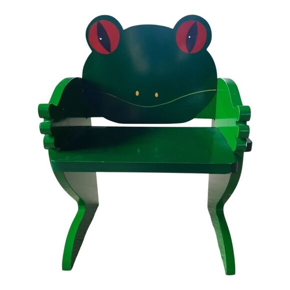 Wooden Green Frog Kids Chair - Picture 1 of 4